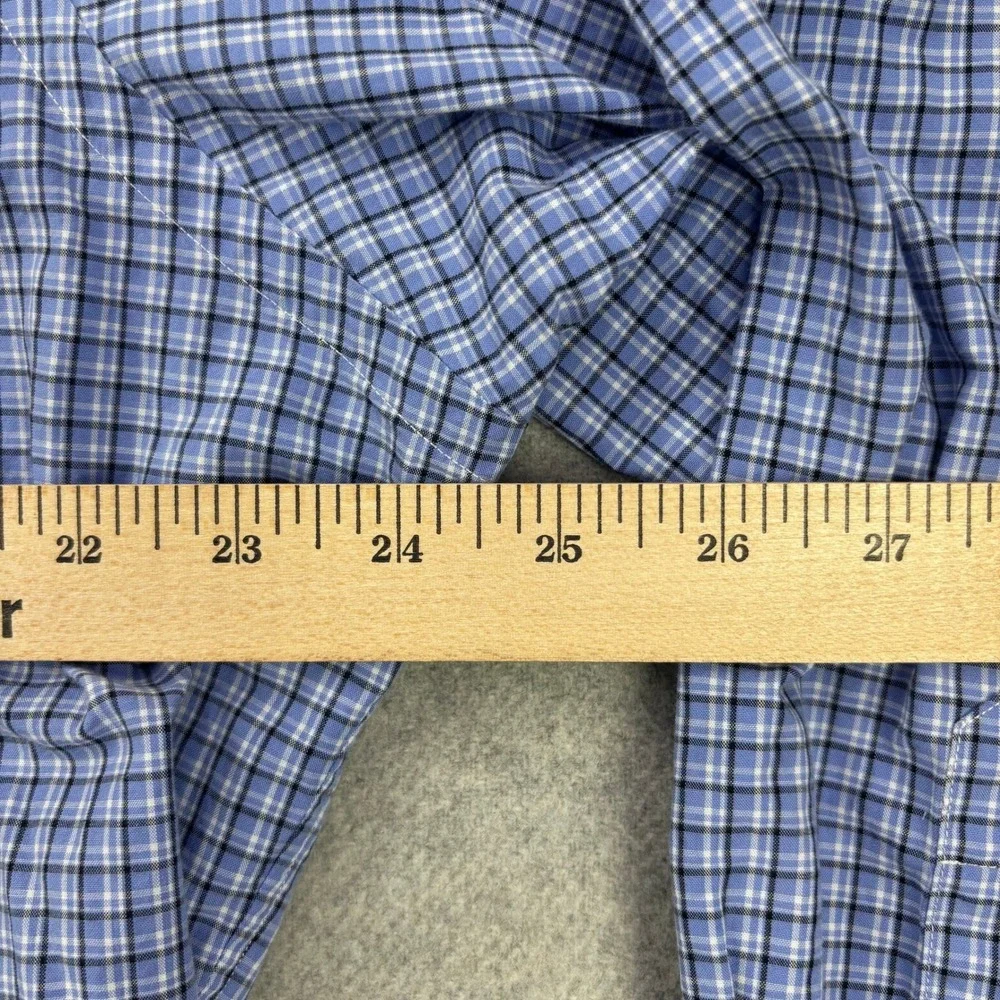 Vintage Y2K Polo Ralph Lauren Yarmouth Shirt Mens 16 32/33 (L) Blue Plaid Preppy